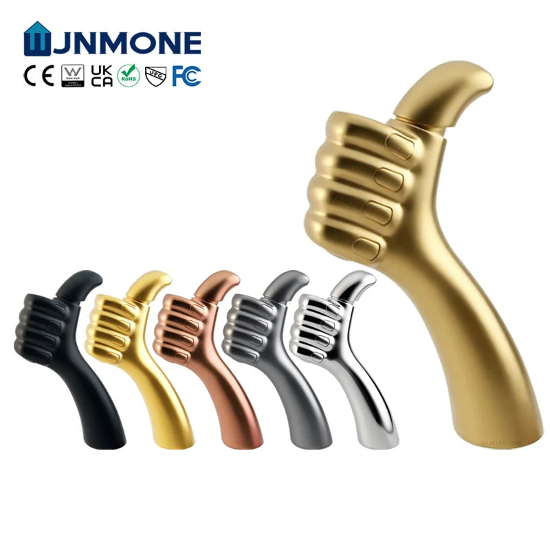 Modern Brass Single Hole Deck Mounted Bathroom Faucet With Hot Cold Water