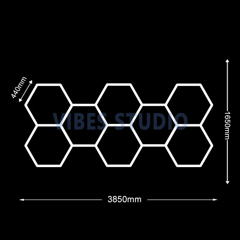 Hexagon LED Garage Light 6500K Honeycomb Ceiling Tube Lighting For Home Workshop