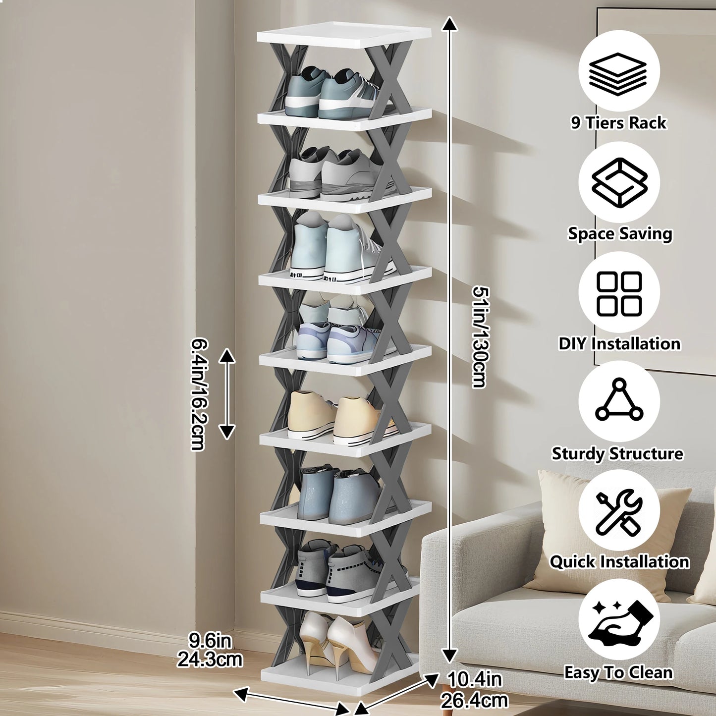 Detachable Shoe Rack Storage Organizer Multilayer Shoe Cabinet For Home