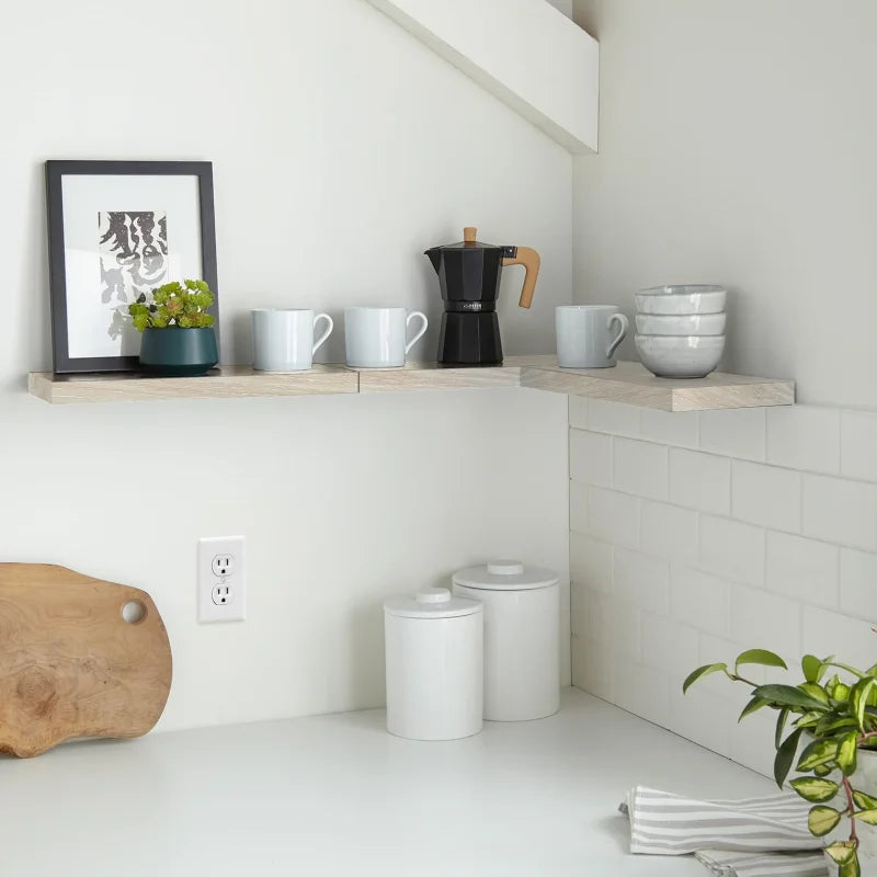Wall Mounted Wooden Shelf For Living Room Bookshelf Straight Line Design